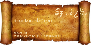 Szentes Áron névjegykártya