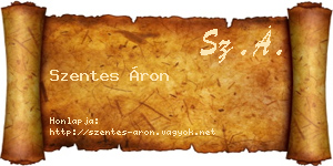 Szentes Áron névjegykártya